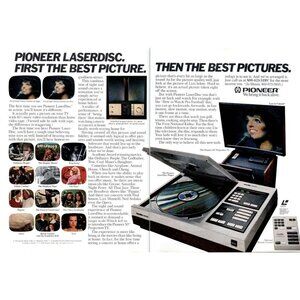 1981 Pioneer Laserdisc Player Projection TV Liza Manelli 2pg Vintage Print Ad